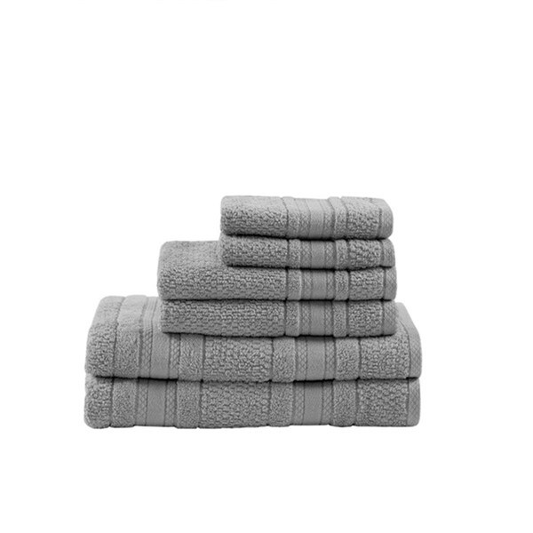 Madison Park Adrien Super Soft Cotton Towel Set - Silver, 6 Piece - MPE73-662