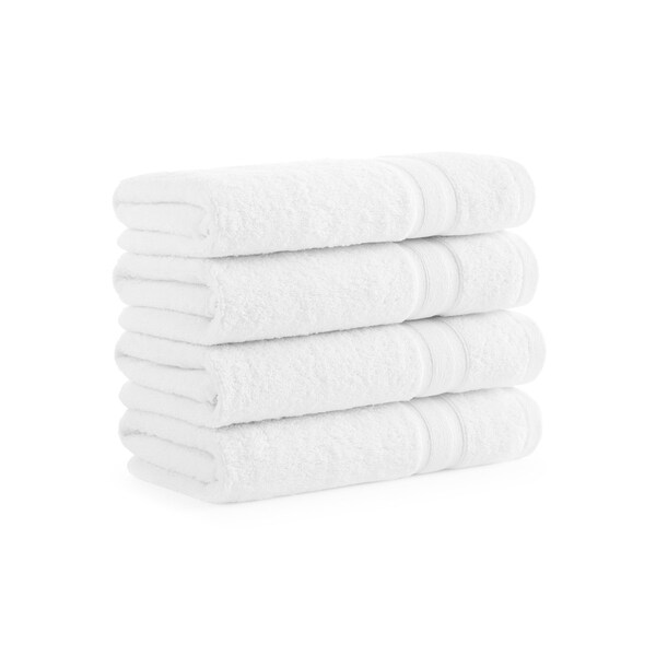 Monarch Brands Aegean Recycled Hand Towels 18in x 30in - Solid, White, 4PK - P-HT-RO-1830-WH