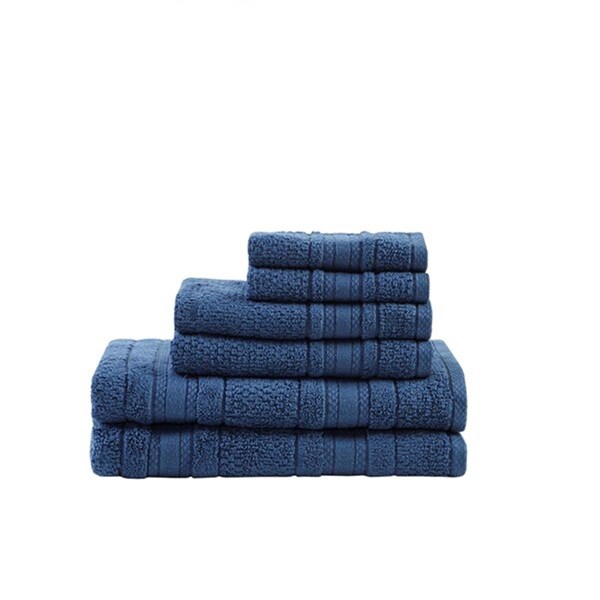 Madison Park Adrien Super Soft Cotton Towel Set - Blue, 6 Piece - MPE73-667