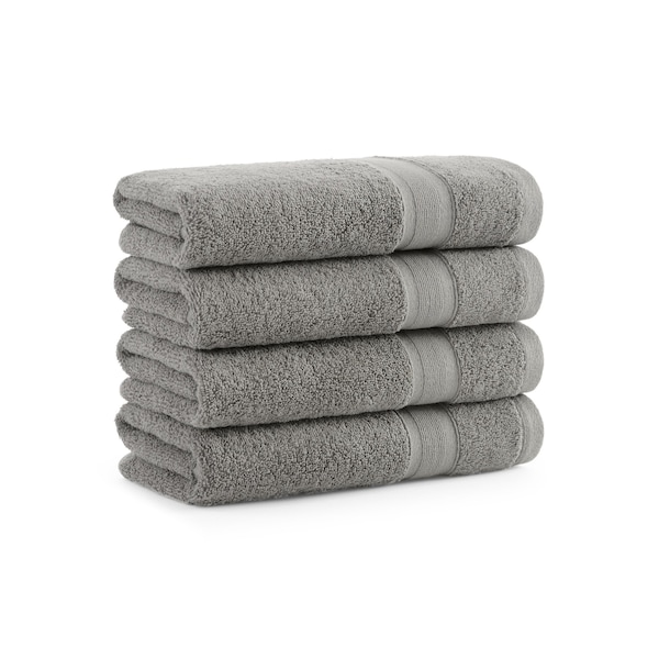 Monarch Brands Aegean Recycled Hand Towels 18in x 30in - Solid, Dark Sage Green, 4PK - P-HT-RO-1830-DG