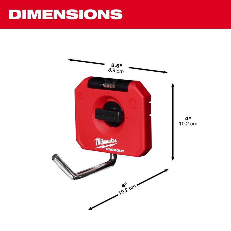 Milwaukee PACKOUT 4" Single Straight Hook Tool Holder - 48-22-8328