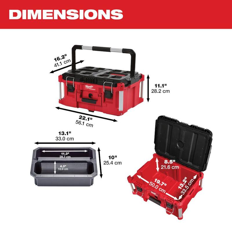 Milwaukee PACKOUT 20 in. 2-Wheel Utility Cart with Large Tool Box and Crate (3-Piece) - 48-22-8415-48-22-8425-48-22-8440