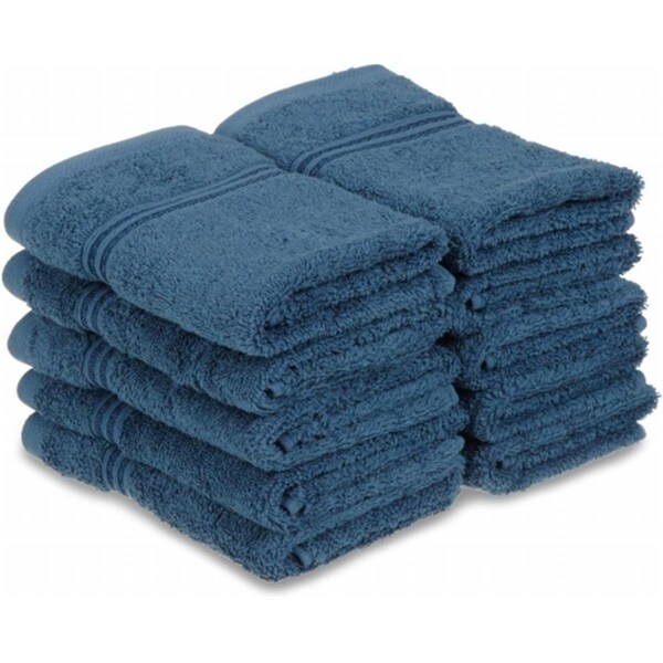 Superior Superior Egyptian Cotton 10-Piece Face Towel Set  Sapphire - NS FTOWEL SP