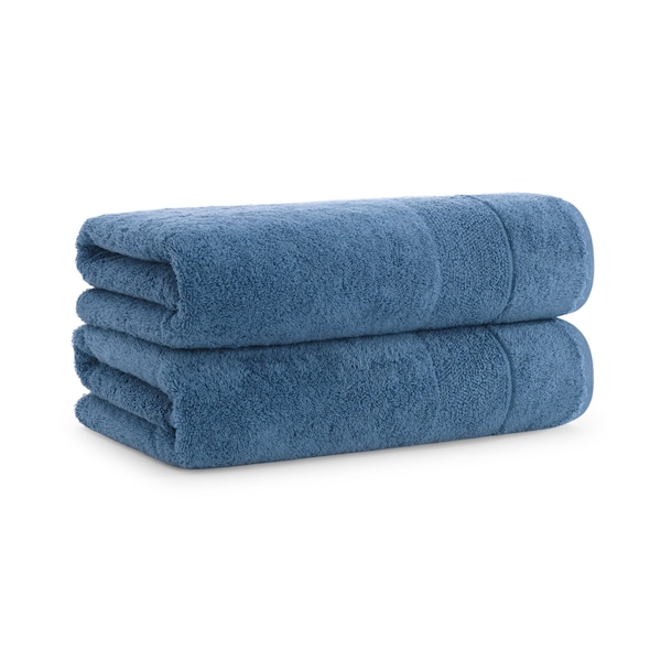 Monarch Brands Turkish Bath Towels, 30in x 60in, Solid , Copen Blue, 2PK - PNP-BT-TS-3060-18-CBL