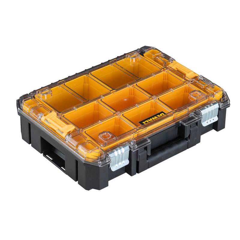 DEWALT TSTAK V 7 in. Stackable 9-Compartment Small Parts & Tool Storage Organizer - DWST17805