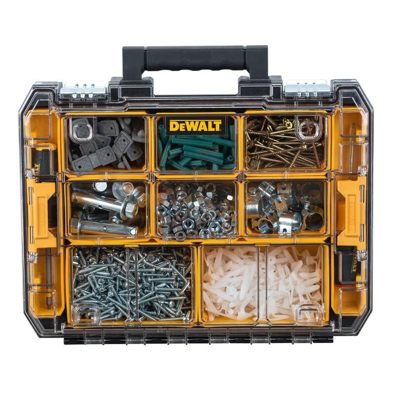 DEWALT TSTAK V 7 in. Stackable 9-Compartment Small Parts & Tool Storage Organizer - DWST17805