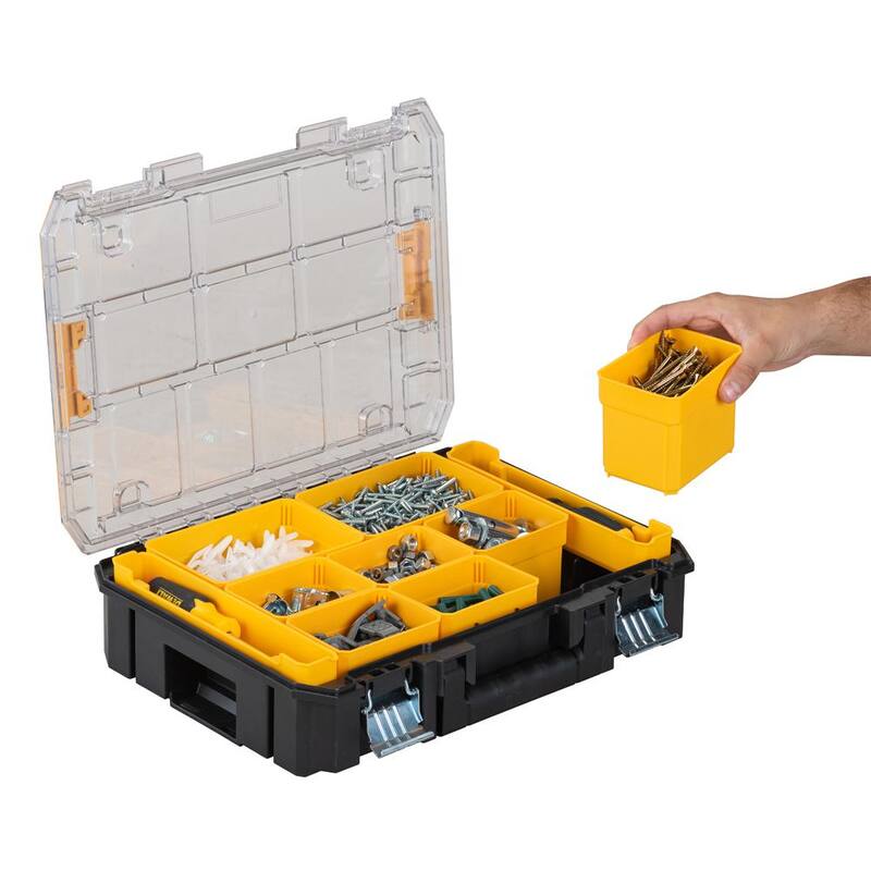 DEWALT TSTAK V 7 in. Stackable 9-Compartment Small Parts & Tool Storage Organizer - DWST17805