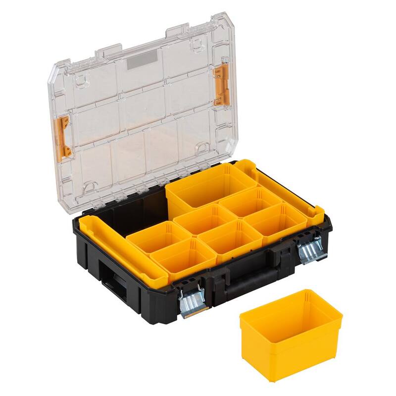 DEWALT TSTAK V 7 in. Stackable 9-Compartment Small Parts & Tool Storage Organizer - DWST17805
