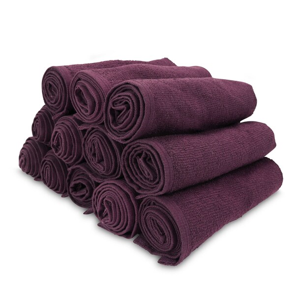 Monarch Brands Salon Towels , Eggplant, 12PK - P-BB-1628-3EGP