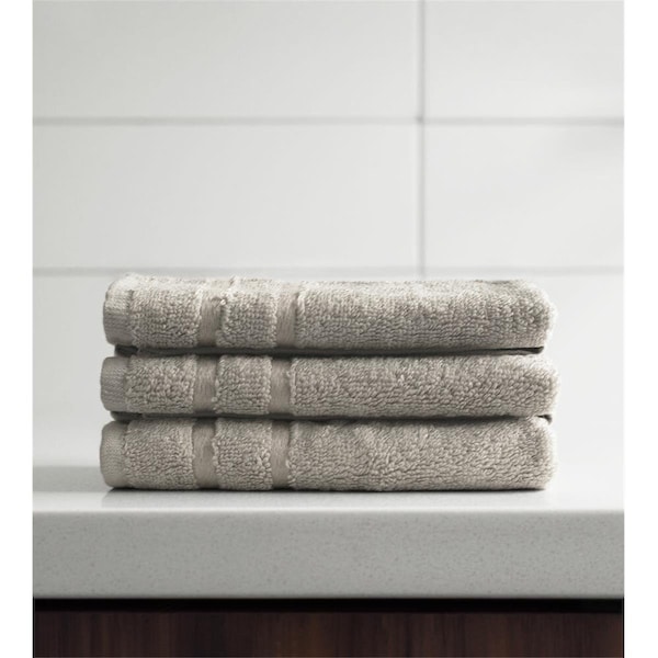 Cariloha Bamboo Washcloths Set for Unisex, Harbor Gray - 3 Piece - I0117083