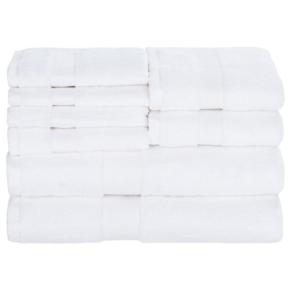 Safavieh Plush Towel Bundle, White - 8 Piece - TWL1800A