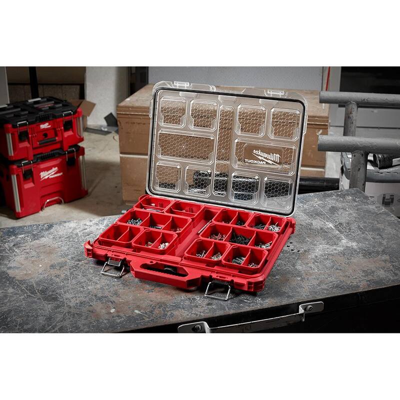 Milwaukee PACKOUT 11-Compartment Low-Profile Small Parts Organizer (2-Pack) - 48-22-8431X2