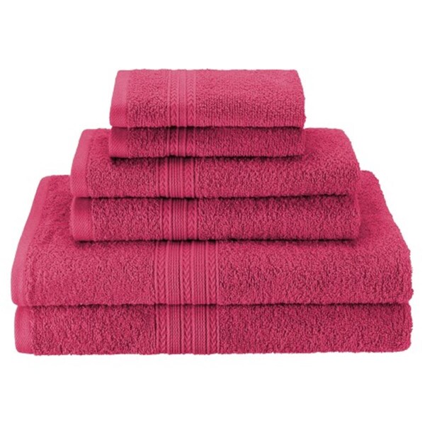Superior Eco-Friendly 100 Percent Ringspun Cotton Towel Set - Rosewood, 6PK - EF-6 PC SET RW