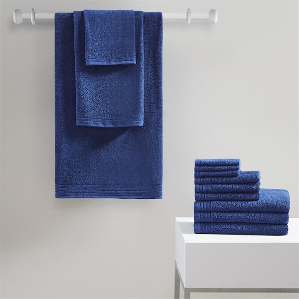 510 Design Navy 100 Percent Cotton Bath Towel Set, 12 Piece - 5DS73-0202
