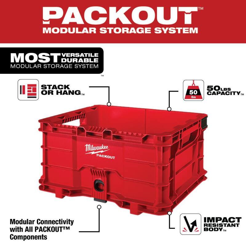 Milwaukee PACKOUT 20 in. 2-Wheel Utility Cart with (1) PACKOUT Tool Storage Crate - 48-22-8415-48-22-8440x1