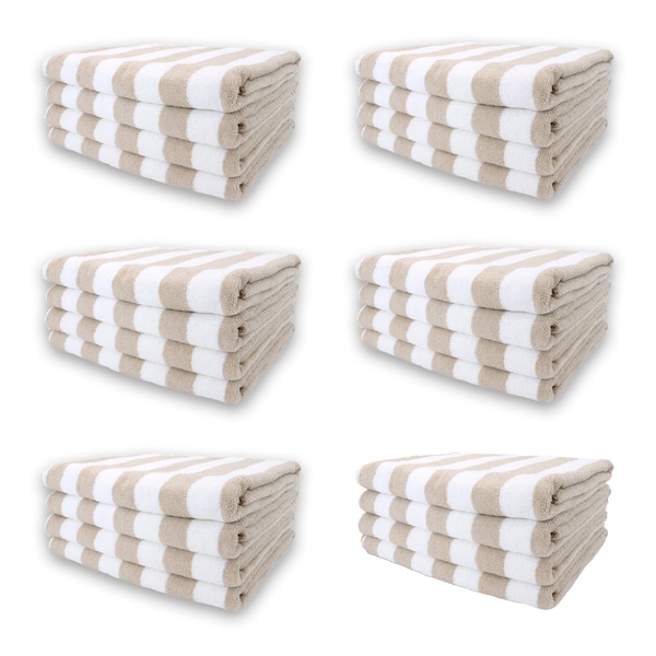 California Cabana Towels 30 x 70 - Beige , 4PK - CABANA-BG