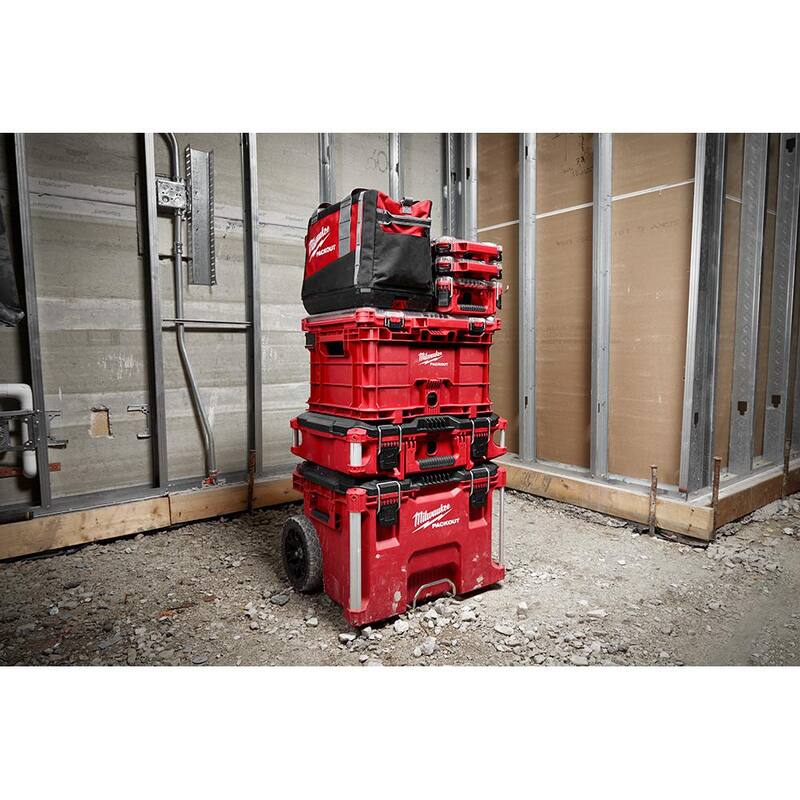 Milwaukee PACKOUT 22 in. Rolling Tool Box/22 in. Large Tool Box/18.6 in. Tool Storage Crate Bin - 48-22- 8426 48-22-8425 48-22-8440