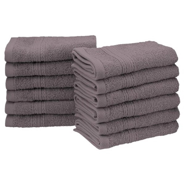 Superior Eco-Friendly 100 Percent Ringspun Cotton Face Towel Set - Graphite, 12-Piece Set - EF-FACE GH