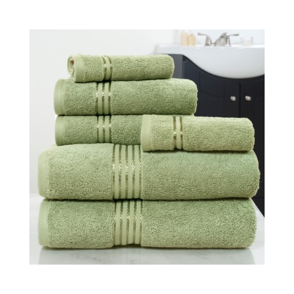 Hastings Home Hastings Home 100 Percent Cotton Hotel 6 Piece Towel Set - Green - 533322HHP