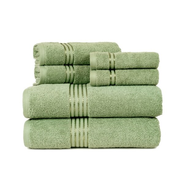 Hastings Home Hastings Home 100 Percent Cotton Hotel 6 Piece Towel Set - Green - 533322HHP