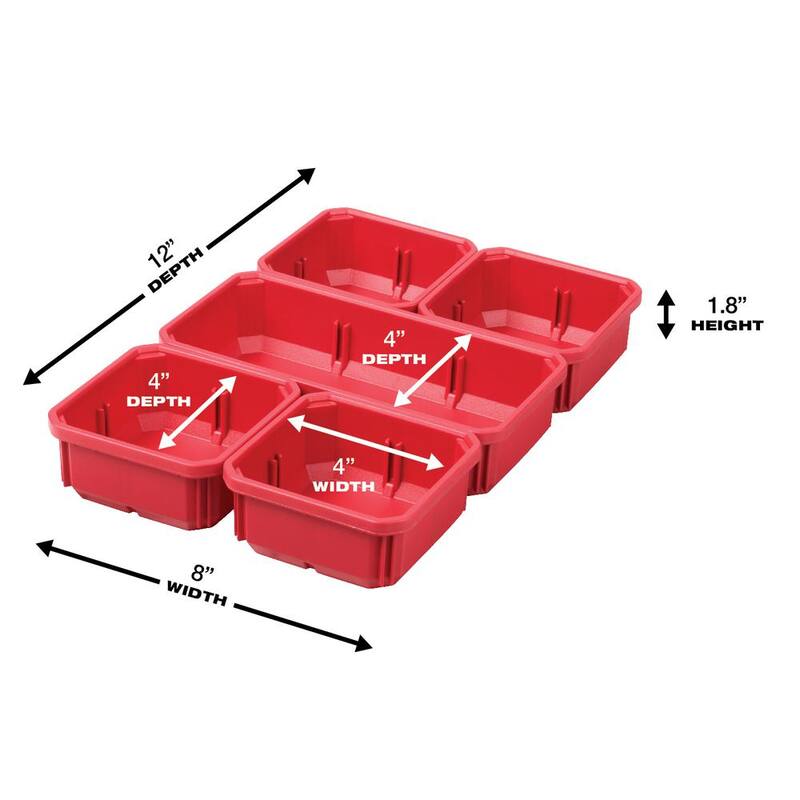 Milwaukee PACKOUT 5-Compartment Low-Profile Compact Small Parts Organizer (5-Pack) - 48-22-8436x5