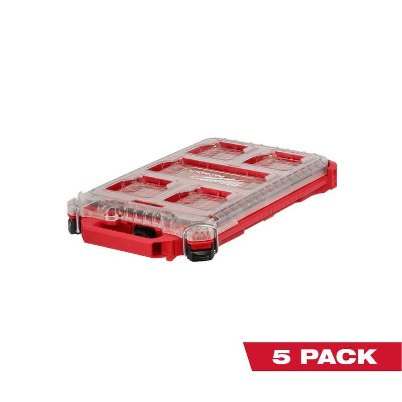 Milwaukee PACKOUT 5-Compartment Low-Profile Compact Small Parts Organizer (5-Pack) - 48-22-8436x5