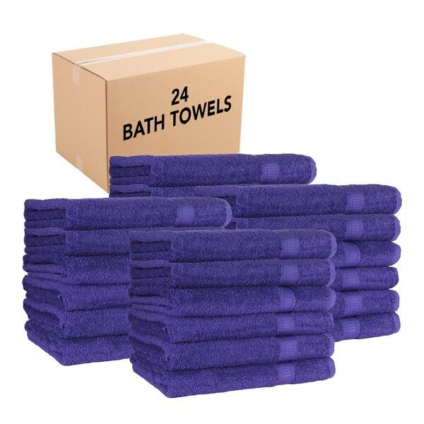 Monarch Brands True Color Bath Towels, Navy, 24PK - BATH-NAVY-CS