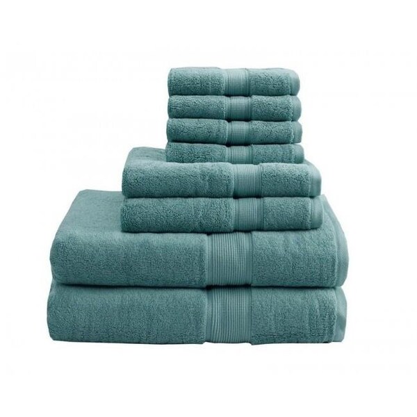 Madison Park Signature Madison Park MPS73-194 800Gsm 100 Percent Cotton Towel; Dusty Green - 8 Piece Set - MPS73-194