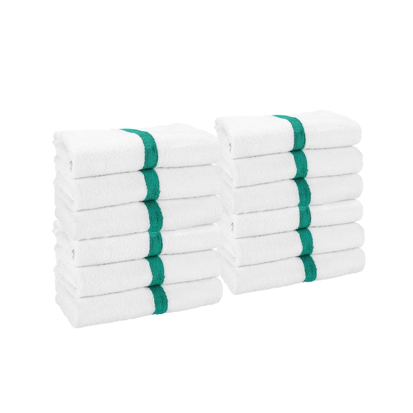 Monarch Brands Gym Power Bath Towels , Green, 12PK - PNP-PWR-2244-6GRCS