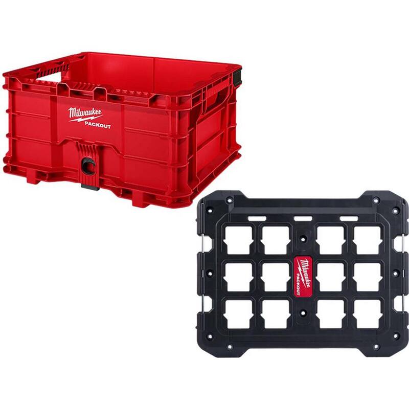 Milwaukee PACKOUT Tool Storage Crate with Mounting Plate - 48-22-8440-48-22-8485