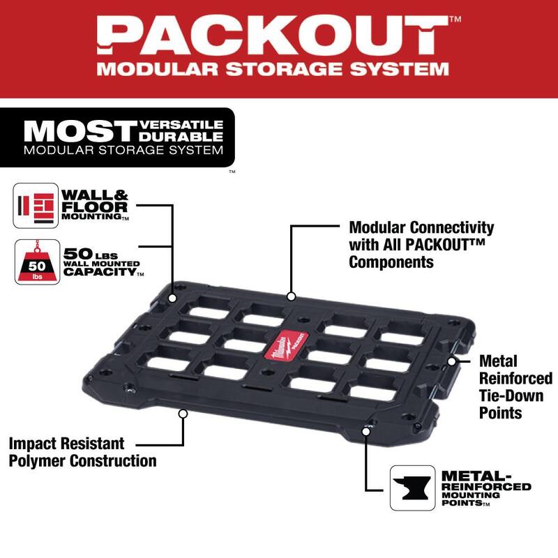 Milwaukee PACKOUT Tool Storage Crate with Mounting Plate - 48-22-8440-48-22-8485