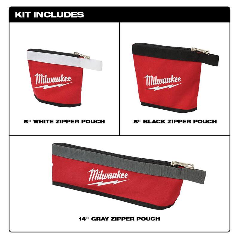 Milwaukee 15 in. PACKOUT Tool Backpack with (3-Pack) Multi-Size Tool Bags - 48-22-8301-48-22-8183