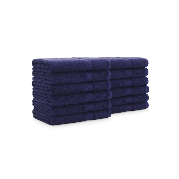 Monarch Brands True Color Hand Towels , Navy, 12PK - P-HAND-NAVY