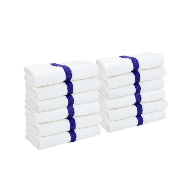 Monarch Brands Gym Power Bath Towels , Blue, 12PK - PNP-PWR-2244-6BCS