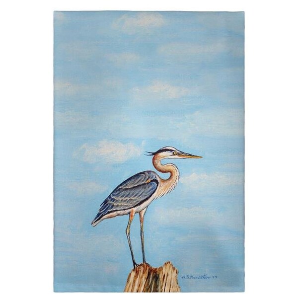 Betsy Drake Betsy Drake GT627 Blue Heron on Stump Guest Towel - 20 x 20 in. - GT627