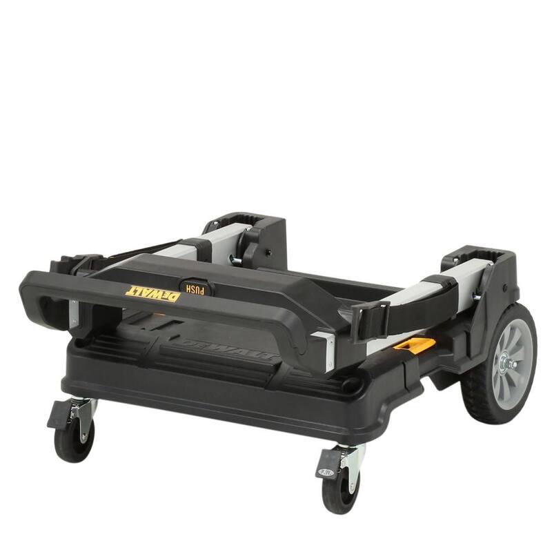 DEWALT TSTAK Stackable Utility Cart Trolley and TSTAK VI 17 in. Stackable Deep Tool Storage Box - DWST17888W17806