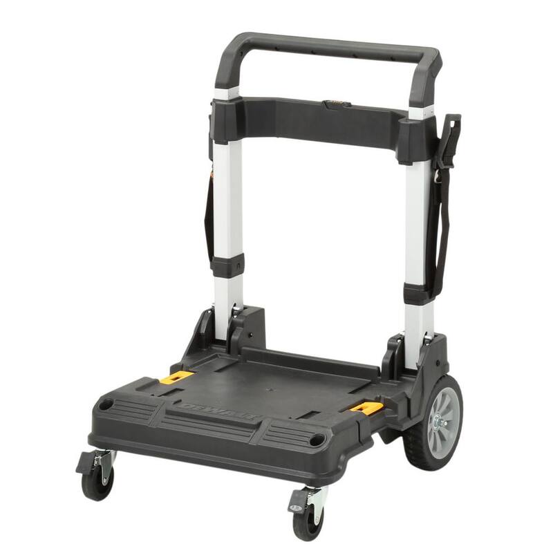 DEWALT TSTAK Stackable Utility Cart Trolley and TSTAK VI 17 in. Stackable Deep Tool Storage Box - DWST17888W17806