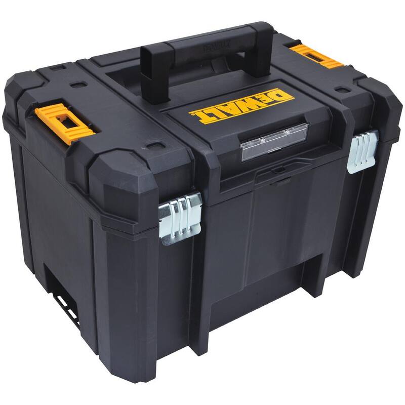 DEWALT TSTAK Stackable Utility Cart Trolley and TSTAK VI 17 in. Stackable Deep Tool Storage Box - DWST17888W17806