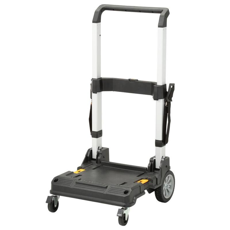 DEWALT TSTAK Stackable Utility Cart Trolley and TSTAK VI 17 in. Stackable Deep Tool Storage Box - DWST17888W17806