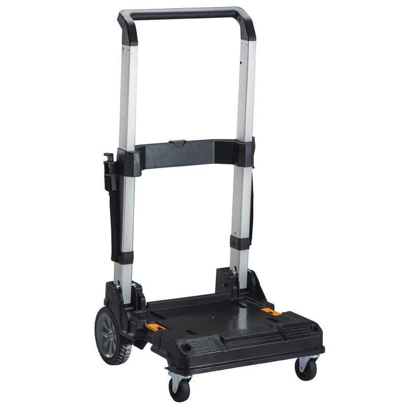 DEWALT TSTAK Stackable Utility Cart Trolley and TSTAK VI 17 in. Stackable Deep Tool Storage Box - DWST17888W17806