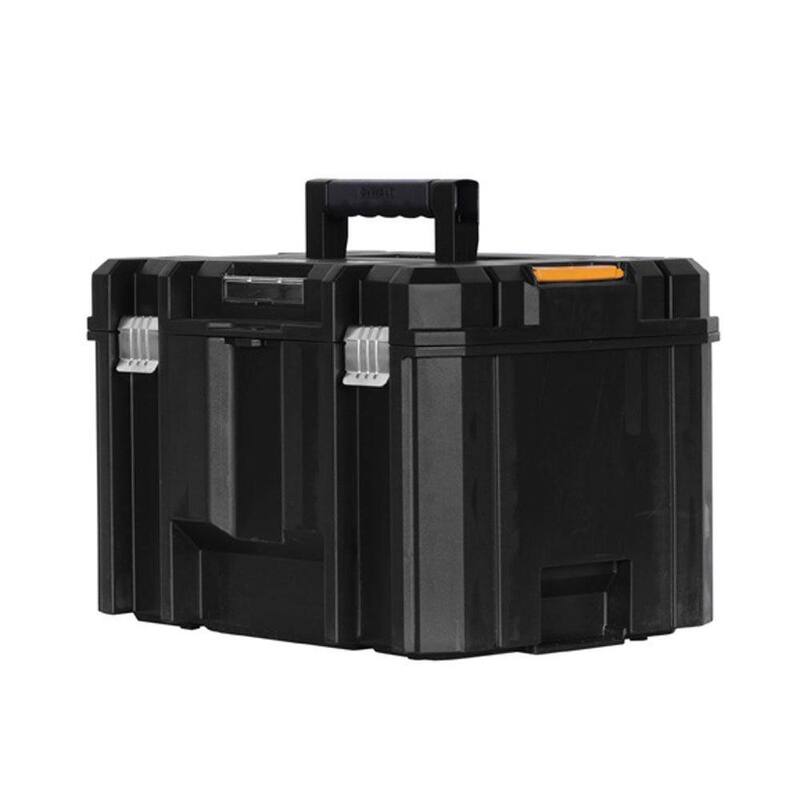 DEWALT TSTAK Stackable Utility Cart Trolley and TSTAK VI 17 in. Stackable Deep Tool Storage Box - DWST17888W17806