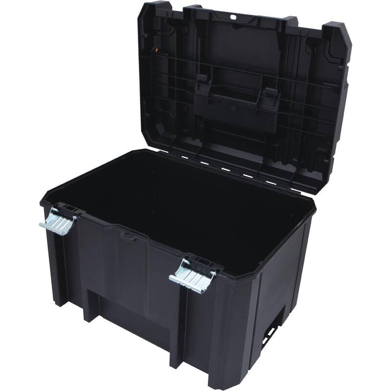 DEWALT TSTAK Stackable Utility Cart Trolley and TSTAK VI 17 in. Stackable Deep Tool Storage Box - DWST17888W17806