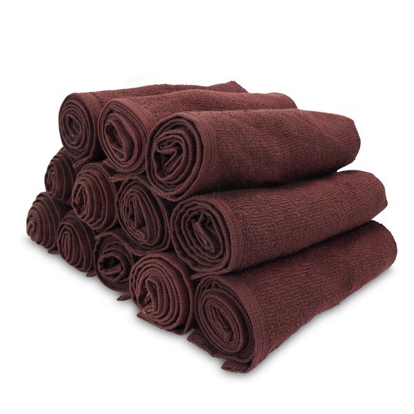 Monarch Brands Salon Towels, 16in x 28in , Brown, 144PK - BB-1628-3BRN-CS
