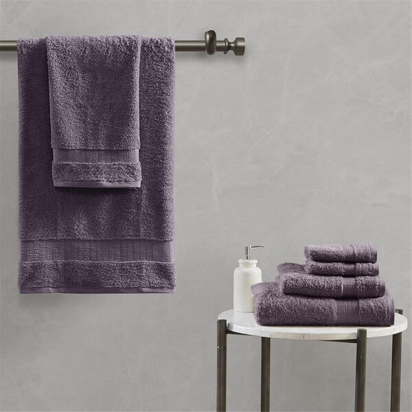 Madison Park Purple 100 Percent Cotton Towel Set, 6 Piece - MPS73-429
