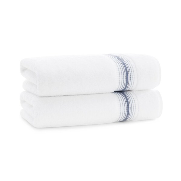 Monarch Brands Turkish Bath Towels, 30in x 60in, Striped , Crystal, 2PK - PNP-BT-STT-3060-18-CYT