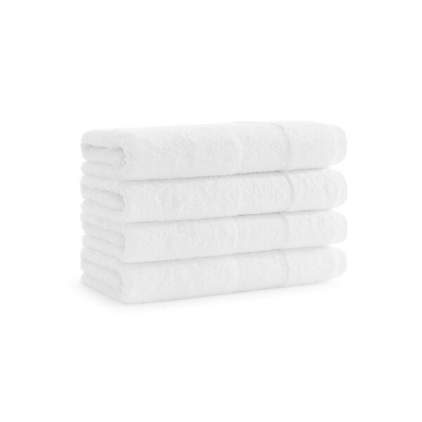 Monarch Brands Turkish Hand Towels, 18in x 32in, Solid , White, 4PK - PNP-HT-TS-1832-5-4-WHT