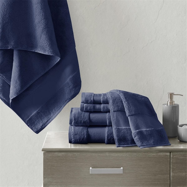 Madison Park Navy 100 Percent Cotton Turkish Towel - MPS73-468