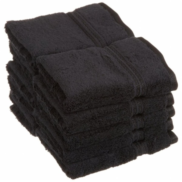 Superior Superior Egyptian Cotton 10-Piece Face Towel Set  Black - NS FTOWEL BK