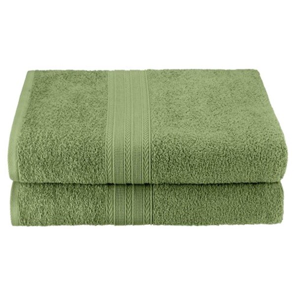 Superior Eco-Friendly 100 Percent Ringspun Cotton Bath Sheet Towel Set - Terrace Green, 2 Pieces - EF-BSHEET TG
