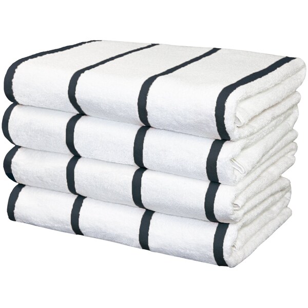 Monarch Brands Las Rayas Towels, 30in x 60in, Dark Grey, 24PK - BT-HS3060-15DG-CS